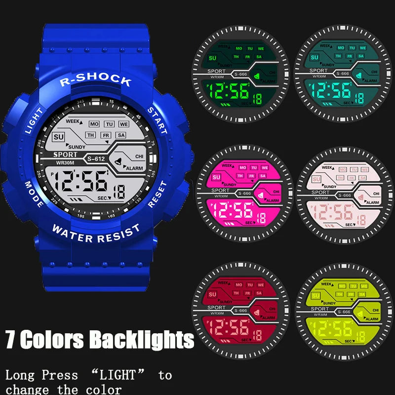 YIKAZE Men's Digital Sports Watch — Waterproof LED Military Wristwatch