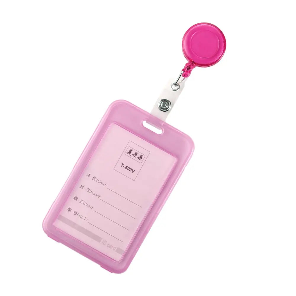 Retractable Badge Holder & Transparent Card Cover — Secure ID Protector
