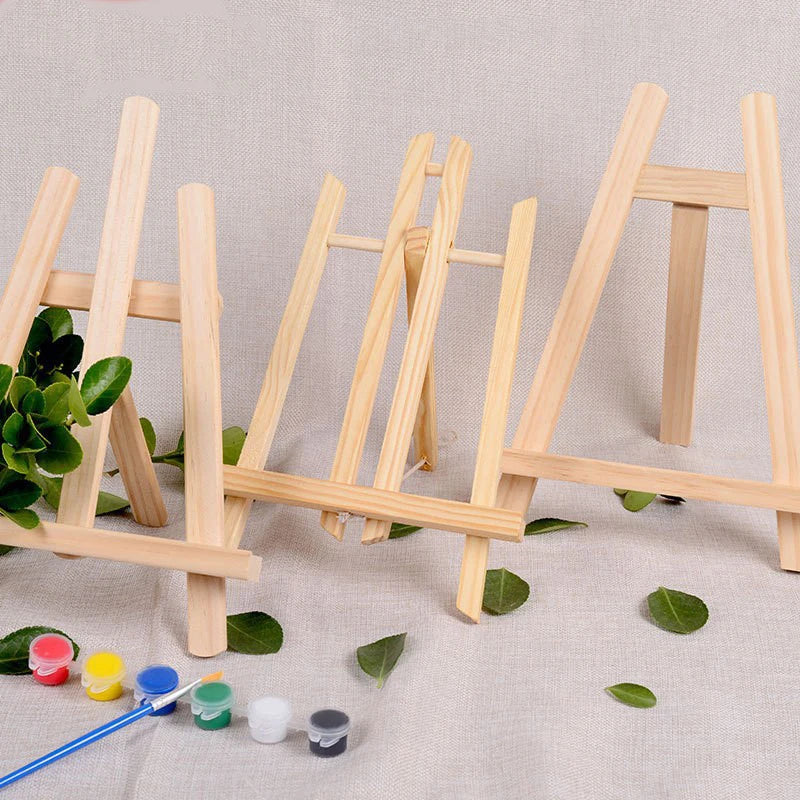 Wooden Trapezoidal Desktop Easel — Foldable Art Display Stand for Painting