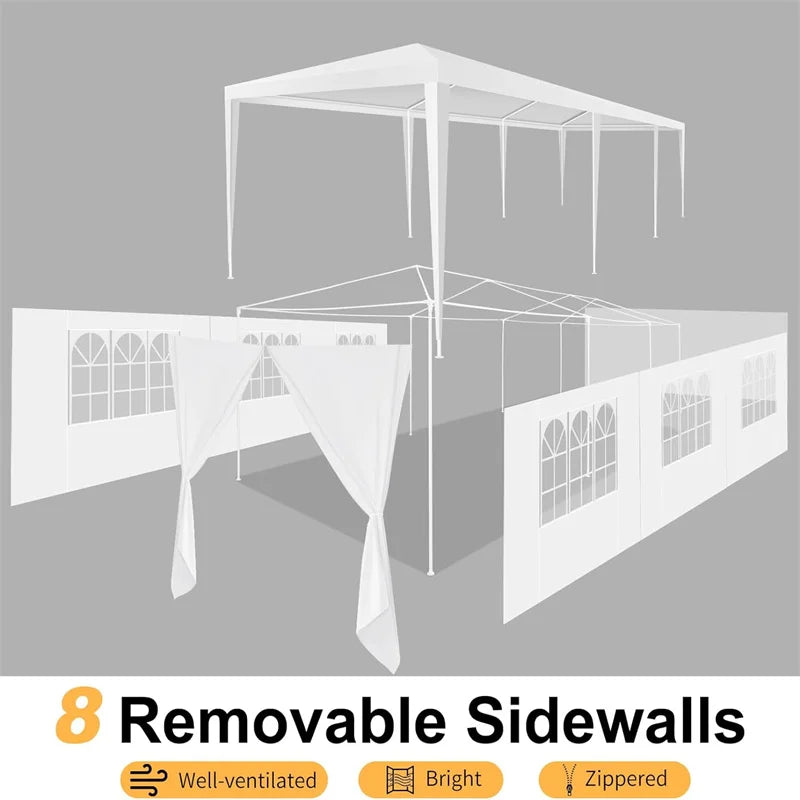 Tooluck Outdoor Party Tent — Waterproof Gazebo with Removable Sidewalls