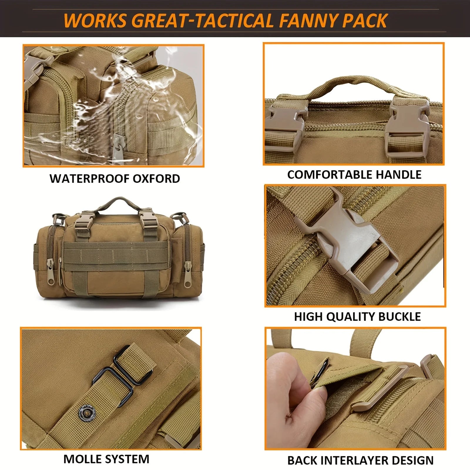 Waterproof Waist Fanny Pack — Versatile Cross-Body Sling Bag for Outdoor Adventure