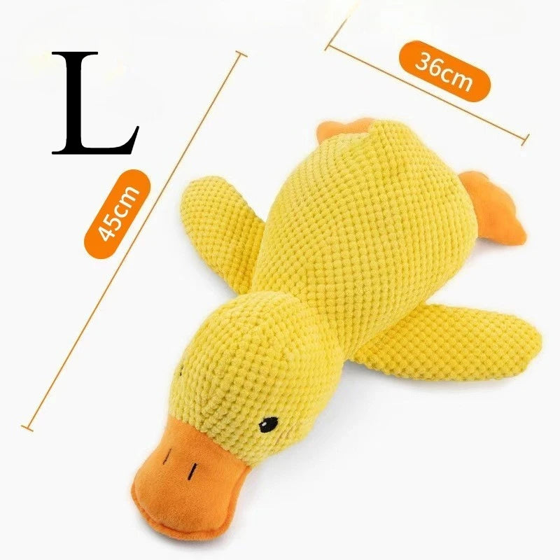 XMSJ Duck Plush Dog Toy — Durable Squeaky Chew Toy for Teeth Relief