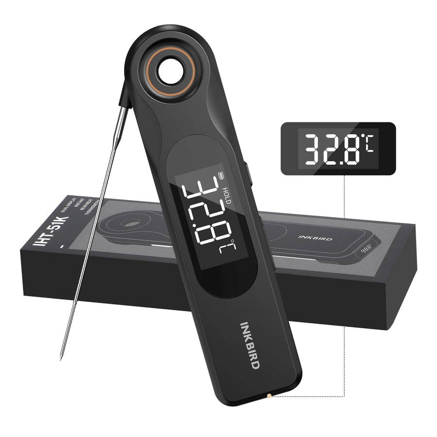 INKBIRD IHT-51K Dual Display Meat Thermometer — Ultra Thin 1.8mm Fast Response Probe