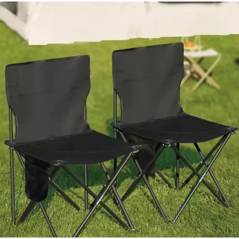 Foldable Outdoor Camping Chair — Portable Leisure Seat with Cup Holder