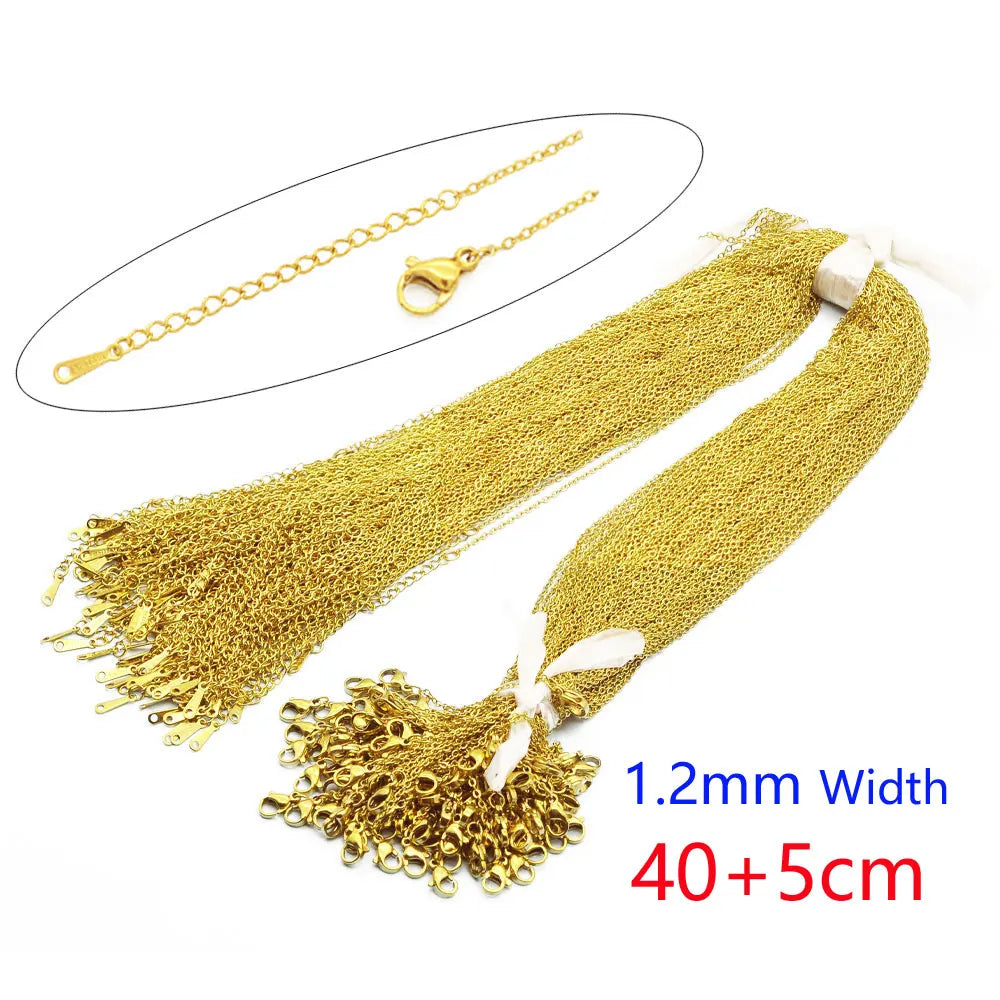 LAVIXMIA Stainless Steel Rolo Chain — Bulk 100pcs Jewelry Making Links