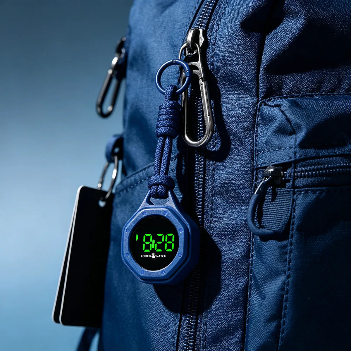 Portable Digital Pocket Watch — Silent Design with Night Light Display