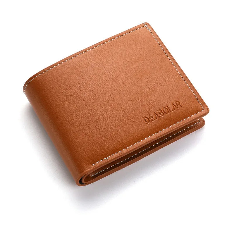 DEABOLAR Men's PU Leather Wallet — Slim Folding Card Holder