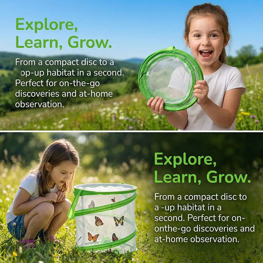 Foldable Insect Observation Cage & Catching Net — Portable Nature Study Kit