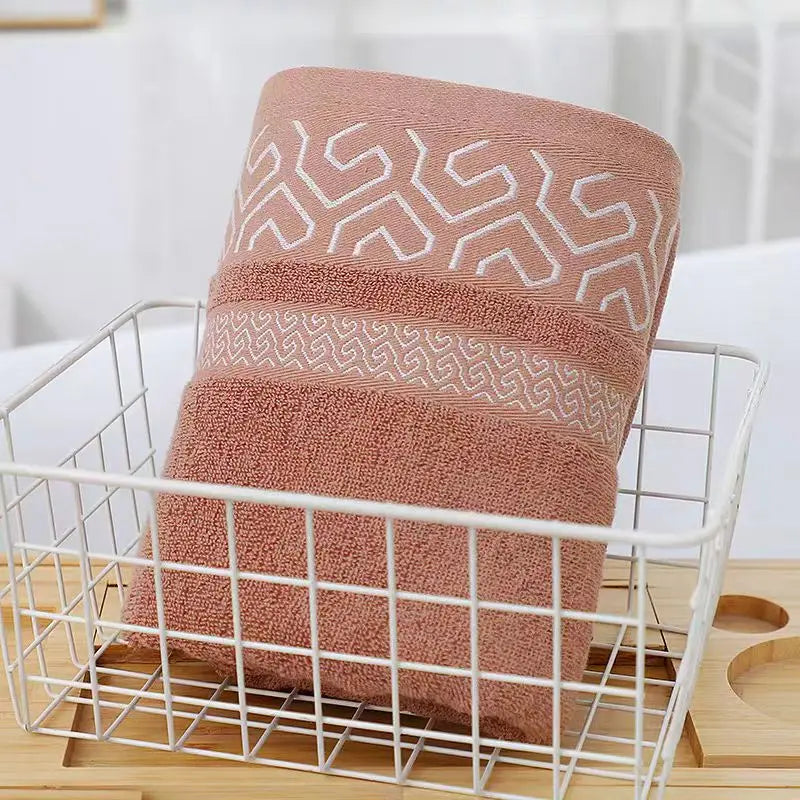 Pure Cotton Thick Bath Towel — Highly Absorbent & Soft Texture