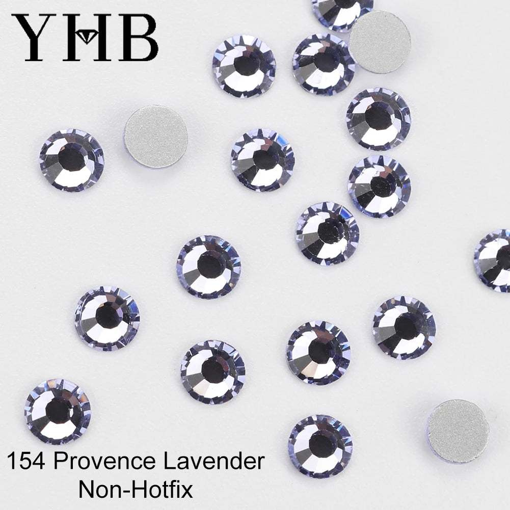 YHB Crystal Flat Back Rhinestones — Glitter Gemstones for Nails and Fabric