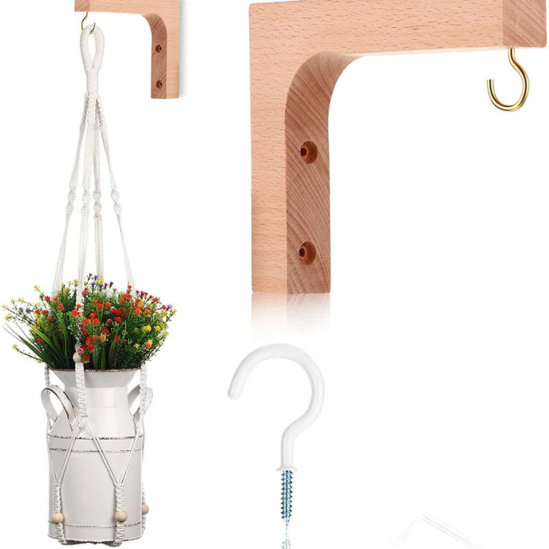 Wood Plant Hanger — Hanging Flower Pot Hook