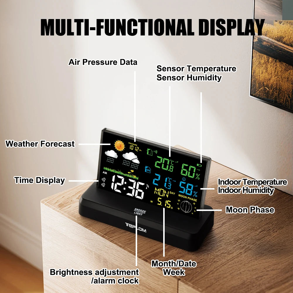 teplom Wireless Weather Station — Indoor and Outdoor Temperature & Humidity Monitor