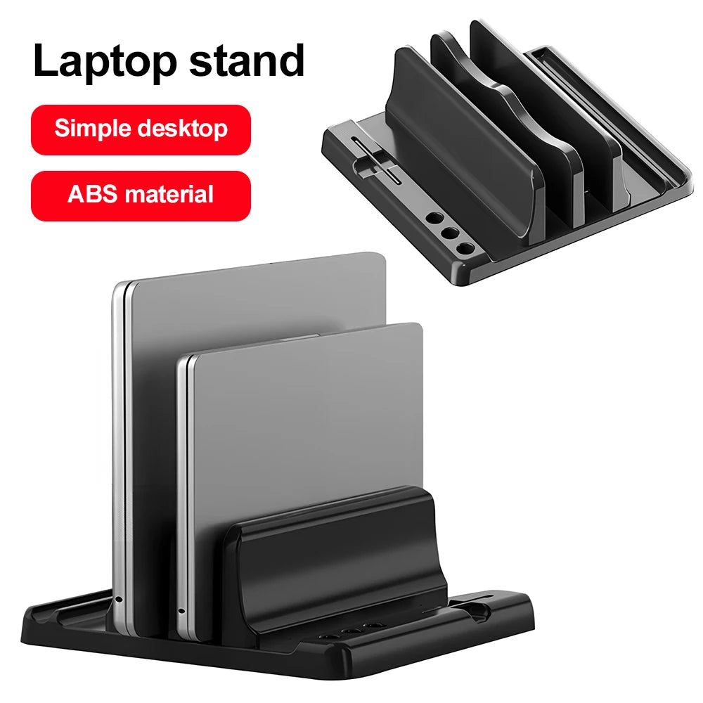 Adjustable Vertical Laptop Stand — Space Saving Desktop Organizer