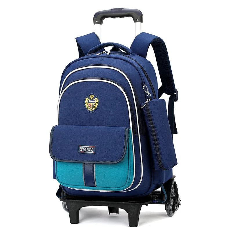 Kids Rolling Backpack Set — 3-Piece Trolley School Bag with Shoulder Bag