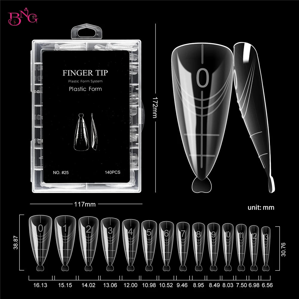 Dual Nail Forms for Poly Gel — Full Cover Manicure Extension Molds