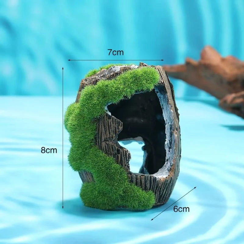 Resin Aquarium Hiding Cave — Decorative Fish Shelter and Tank Ornament