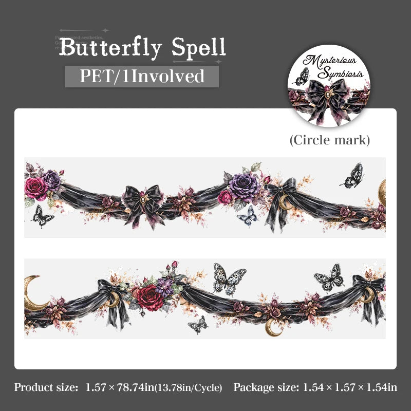 Gothic Skeleton PET Washi Tape — Aesthetic Decor for Scrapbooking & Journals