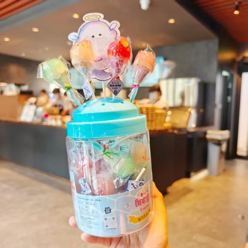 Cute Ice Cream Shaped Eraser Set — Fun Cartoon Stationery for Students
