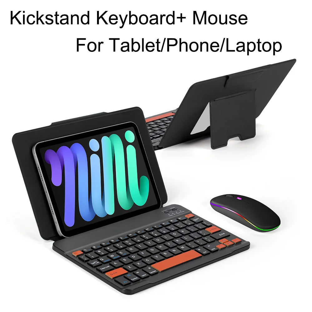 MUSDRMB Foldable Wireless Bluetooth Keyboard — Portable Rechargeable Typing Set with Mouse