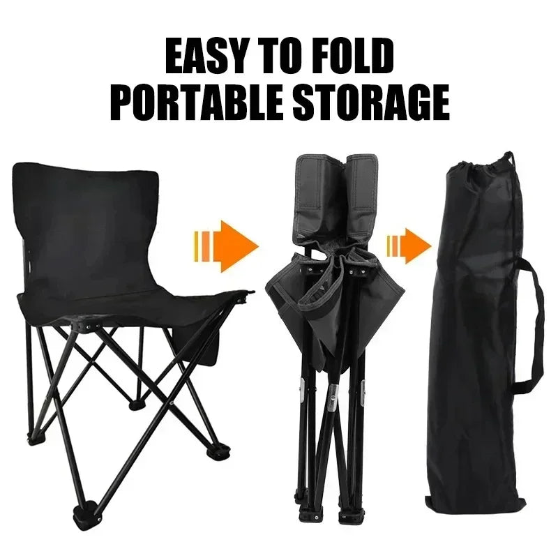 Portable Folding Outdoor Chair — Lightweight Camping Seat with Storage Bag
