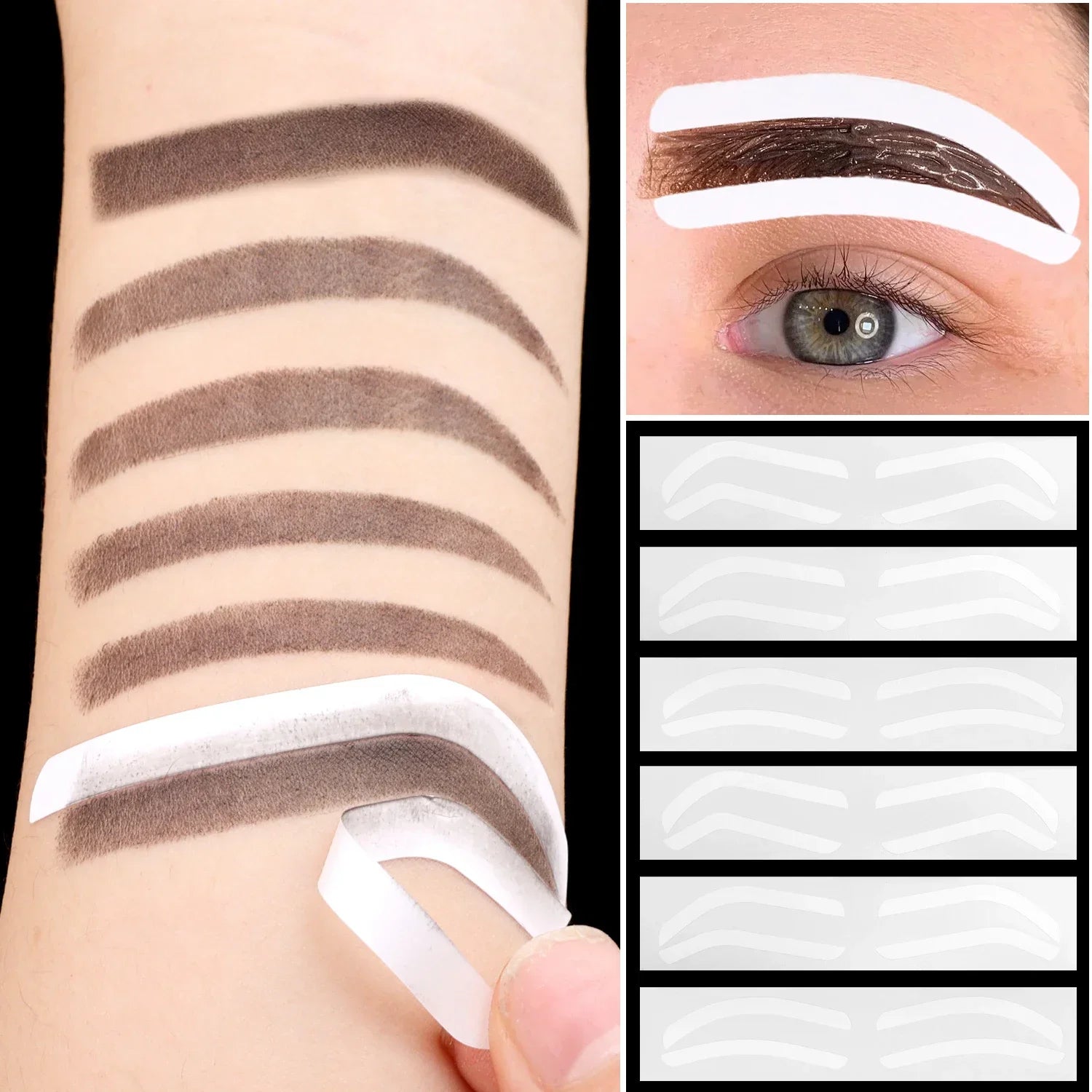 Disposable Eyebrow Stencil Stickers — Easy Brow Shaping Makeup Tools