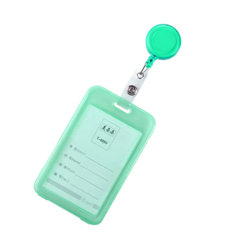 Retractable Badge Holder & Transparent Card Cover — Secure ID Protector