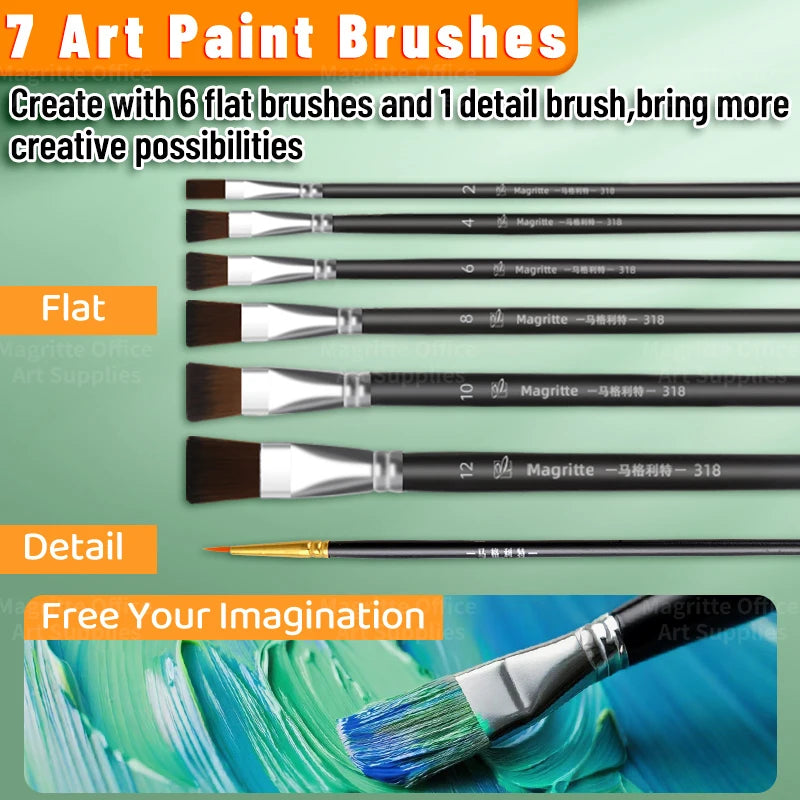 Professional Acrylic Paint Set — Multi-Surface Art Kit with Brushes
