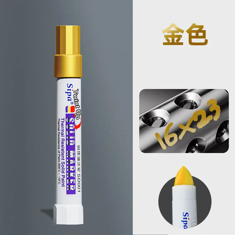 Solid Paint Marker — Waterproof Oil-Based Ink for Multi-Surface Use