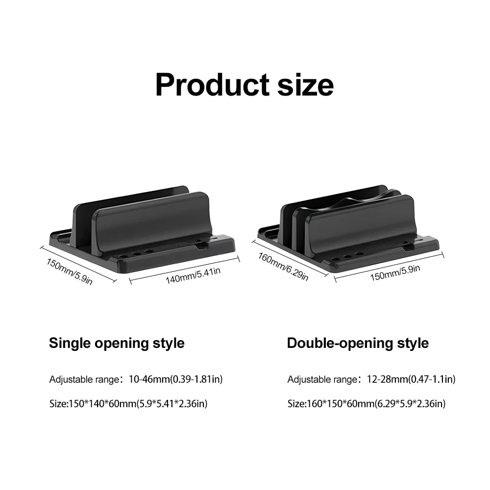 Adjustable Vertical Laptop Stand — Space Saving Desktop Organizer