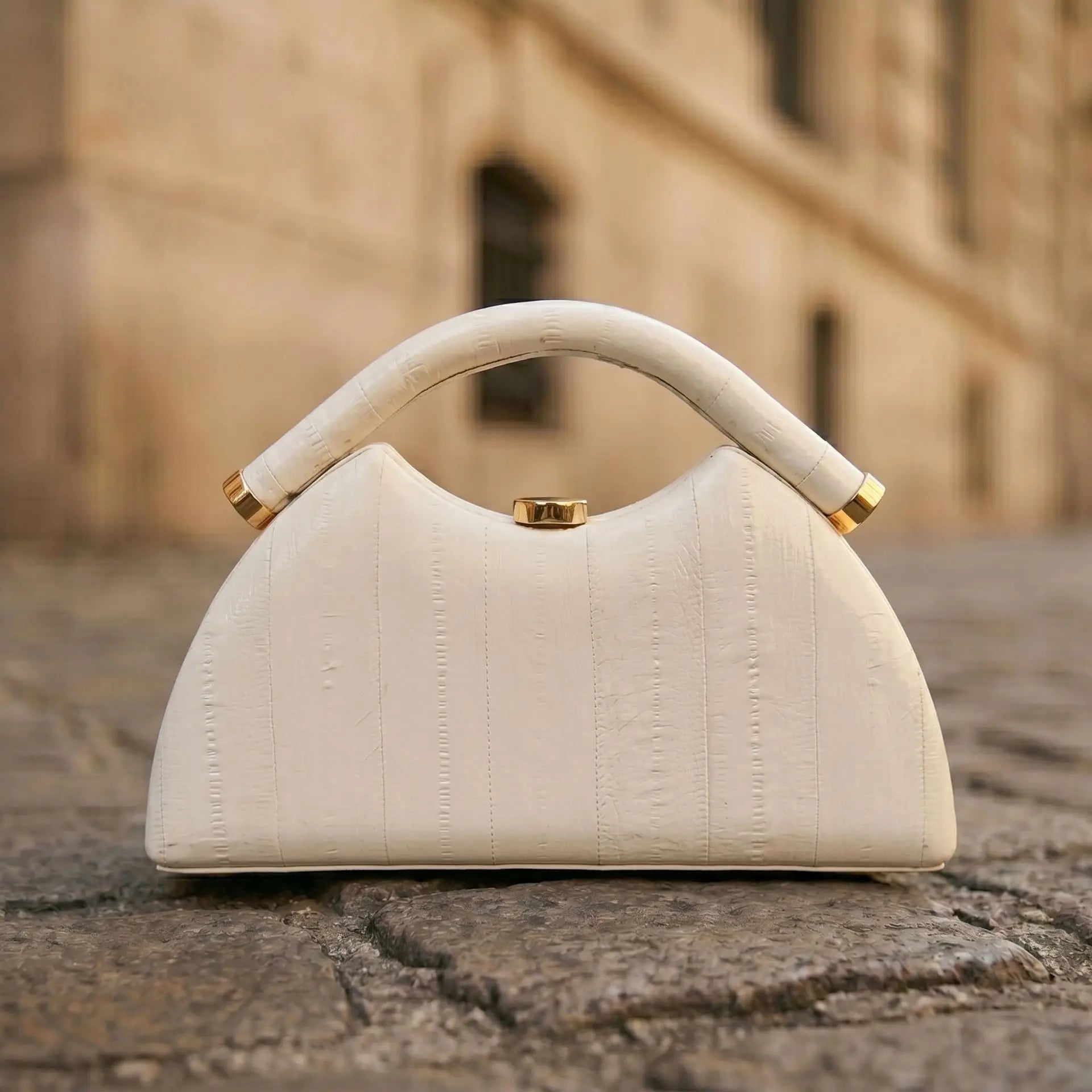 Half Moon Evening Clutch — Elegant PU Leather Handbag for Weddings