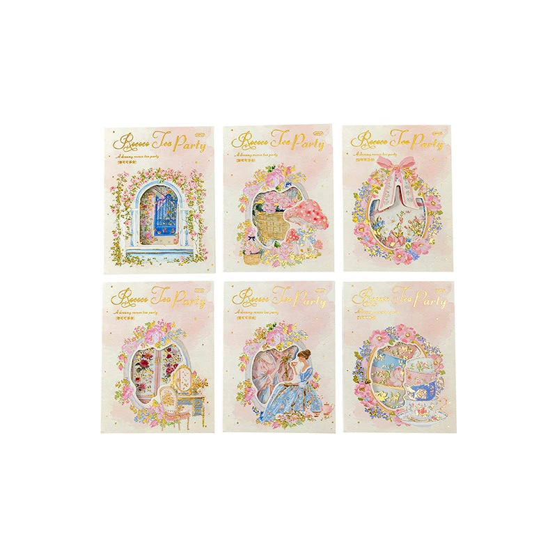 Rococo Theme Decorative Stickers — 10 Sheets of Large PET Decals for Scrapbooking