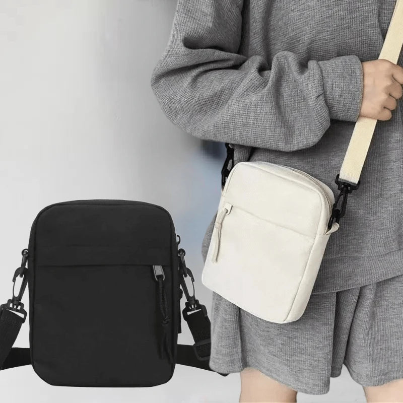 Canvas Messenger Sling Bag — Compact Crossbody Shoulder Pouch