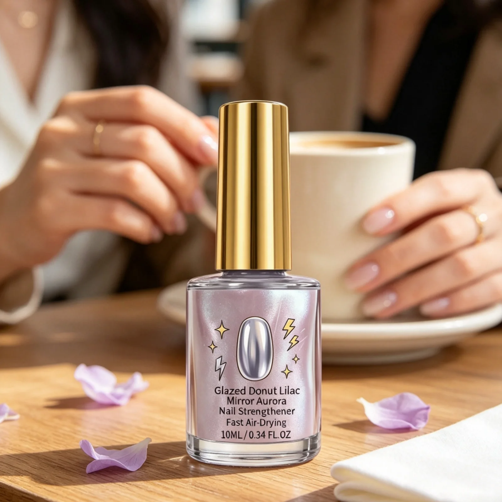 Mirror Aurora Nail Polish — Translucent Shimmer Lilac Purple, Quick Dry