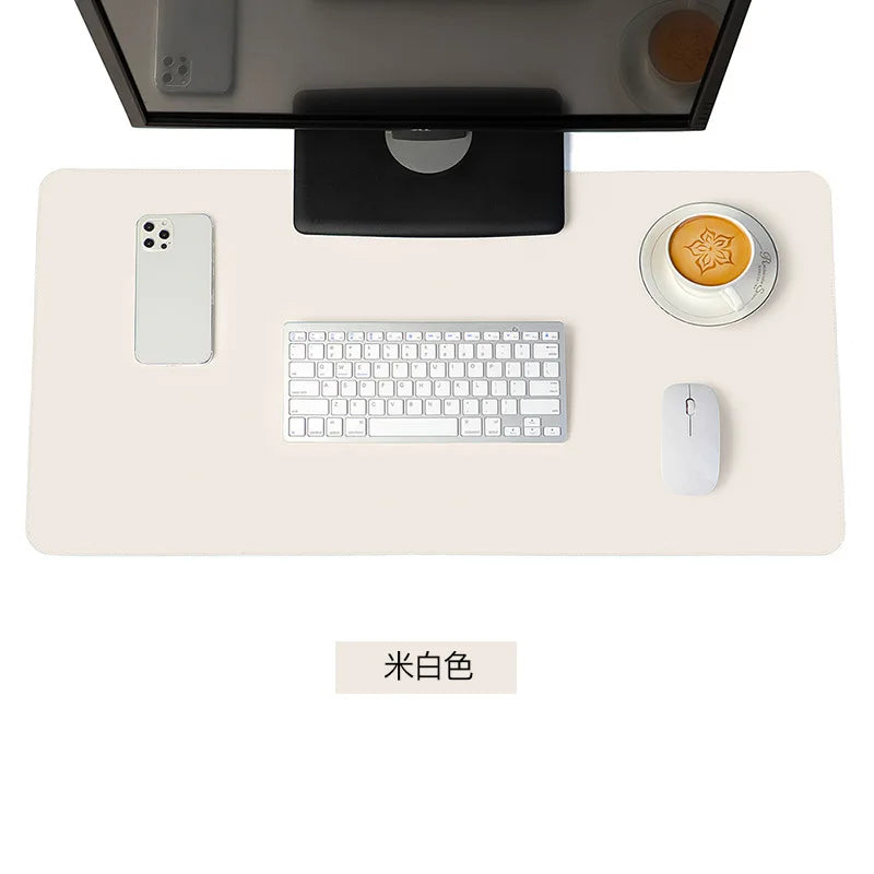 NULOXO PU Leather Desk Mat — Waterproof Office Blotter & Mouse Pad