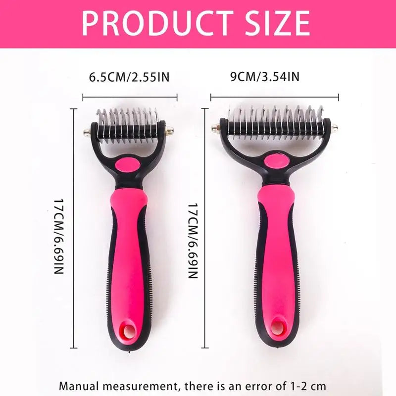 Pet Deshedding Brush — Professional Fur Remover & Knot Cutter