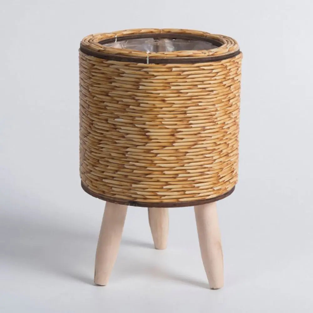 Rattan Woven Flower Pot — Decorative Plant Stand with Removable Legs