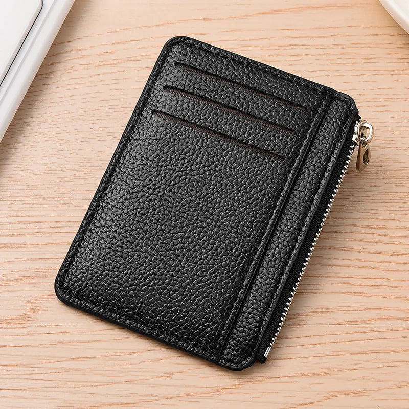 eTya Slim Leather Wallet — Multi-Slot Card Holder with Coin Pocket