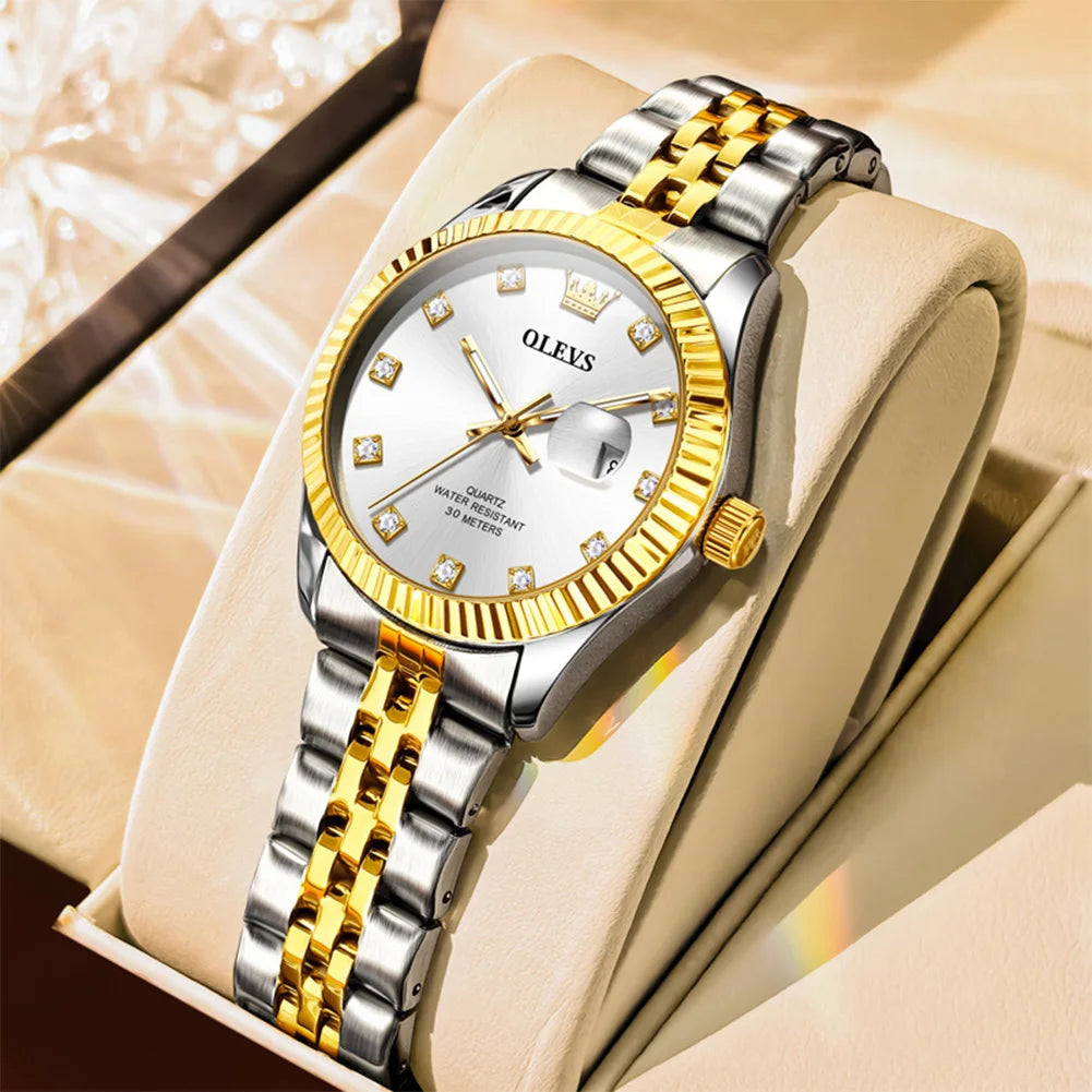 OLEVS Women's Elegant Quartz Watch — Stainless Steel Fashion Accessory