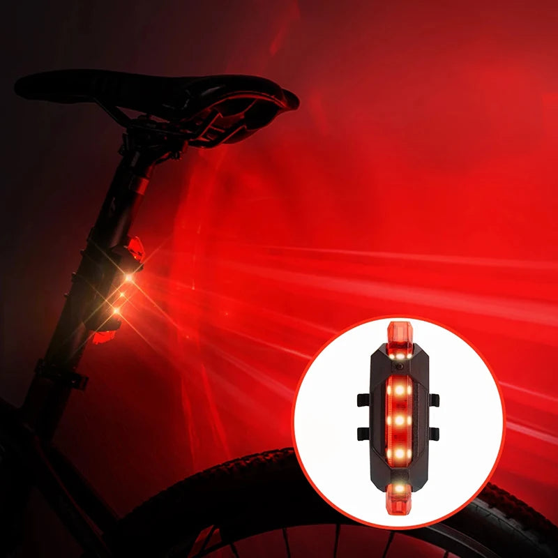 Rechargeable Bicycle LED Light Set — Front Headlight and Rear Taillight Kit
