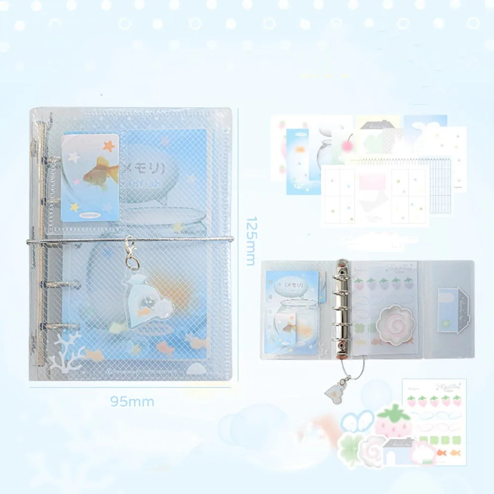 Cartoon Loose-Leaf Mini Notebook — Portable Twill Binder Journal