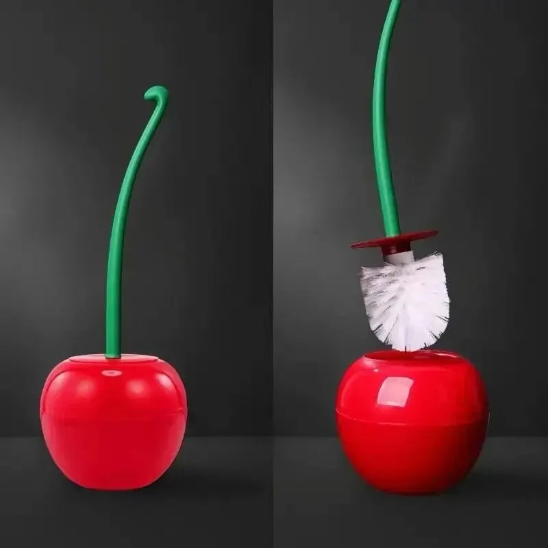 Cherry Shaped Toilet Brush Set — Creative Bathroom Cleaning Tool