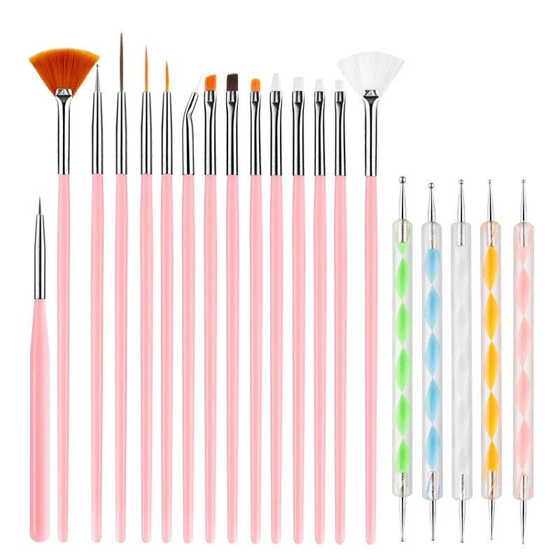 Professional Nail Art Brush Set — Dotting Tools and Design Pens