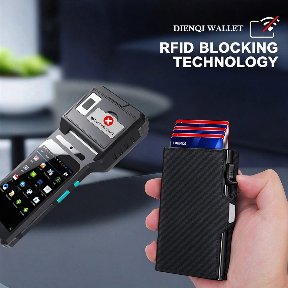 KEEBREAK RFID Pop-Up Wallet — Slim Minimalist Money Clip with Coin Pocket