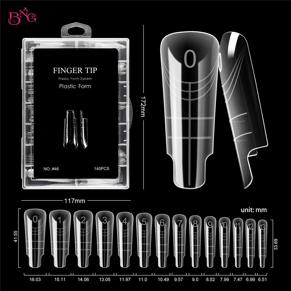Dual Nail Forms for Poly Gel — Full Cover Manicure Extension Molds