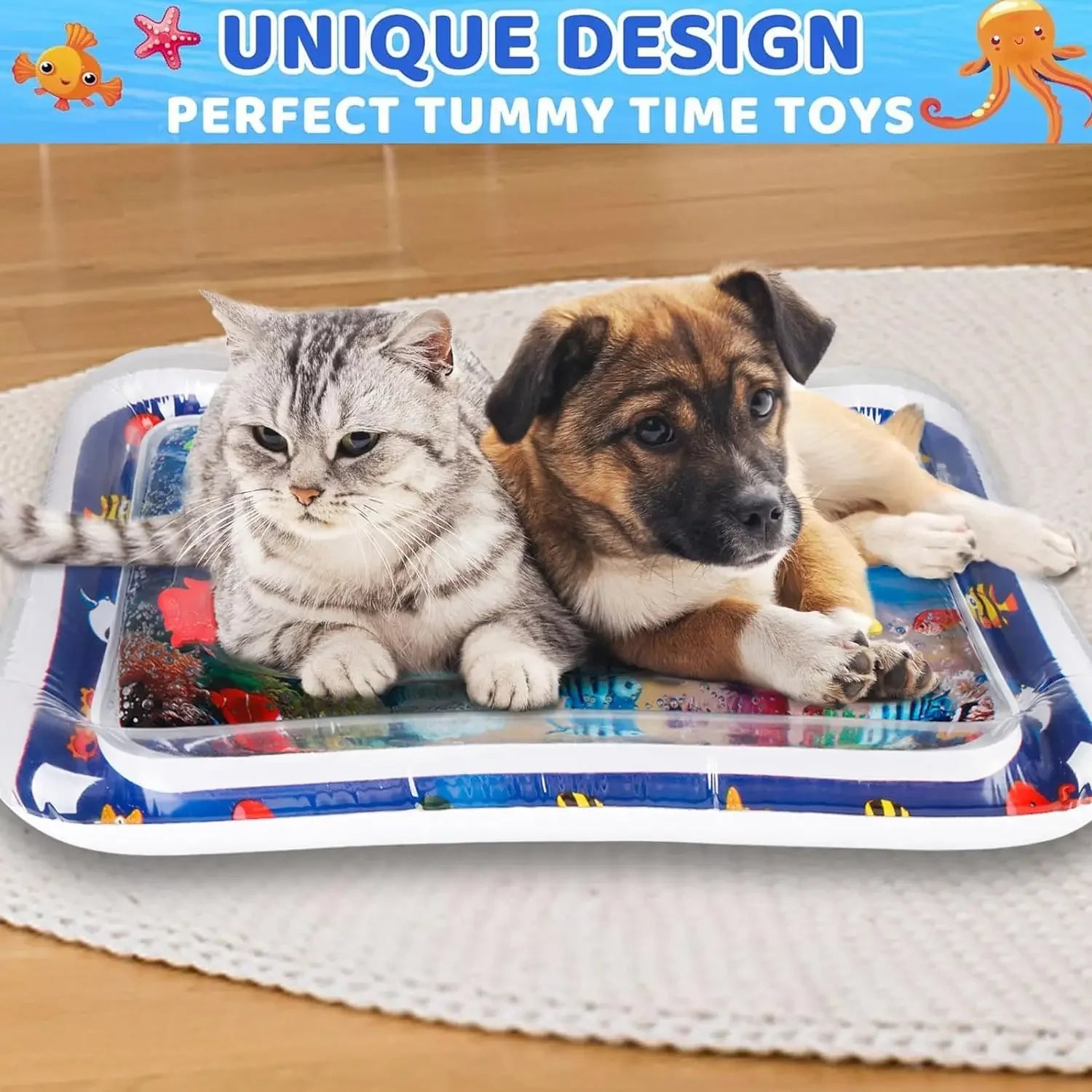 Inflatable Water Sensory Play Mat — Ocean Theme Pet Activity Mat