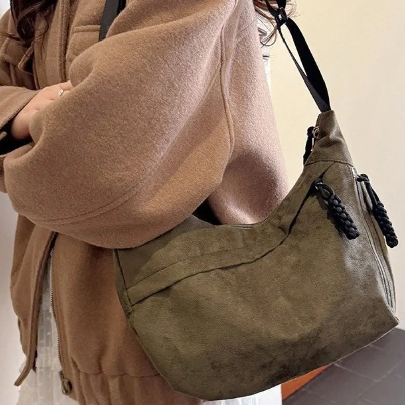 macroupta Retro Hobo Bag — Large Capacity Minimalist Shoulder Bag