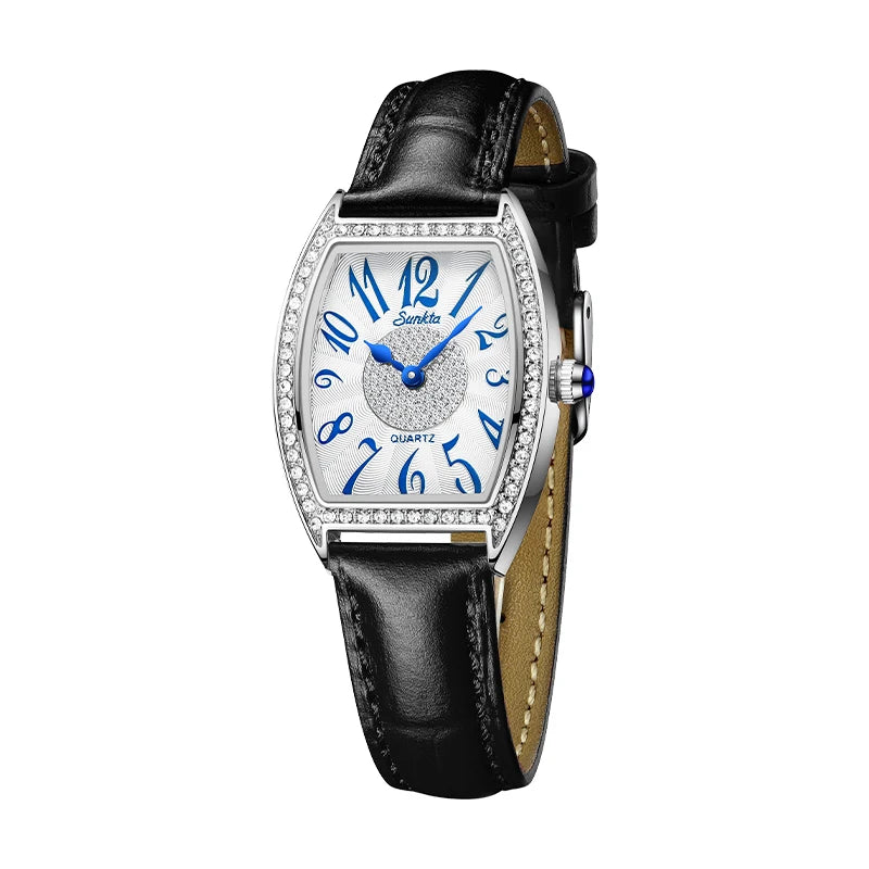 LIGE Luxury Rotating Quartz Watch — Sparkling Crystal Women's Fashion Accessory