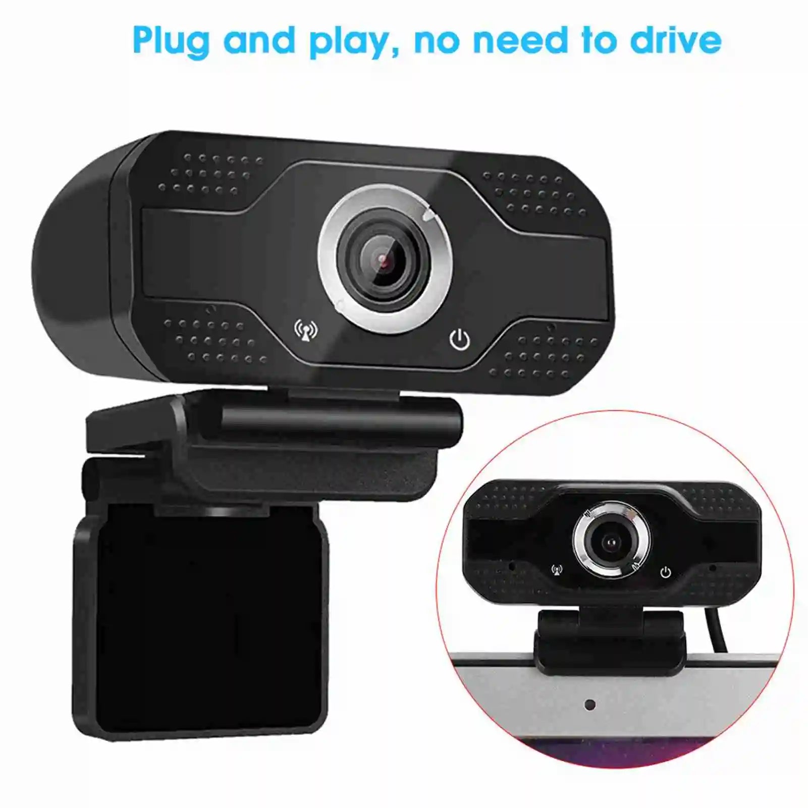 1080P Full HD Webcam with Microphone — High Definition Video for Remote Learning