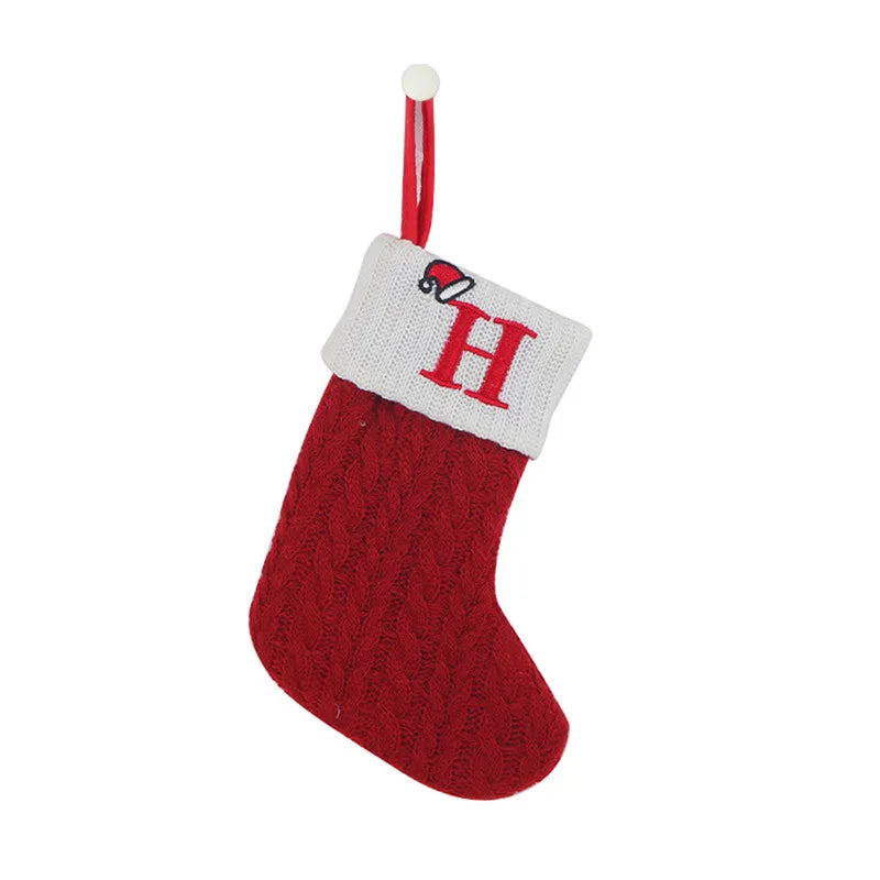 Knitted Snowflake Christmas Stocking — Decorative Holiday Tree Ornament