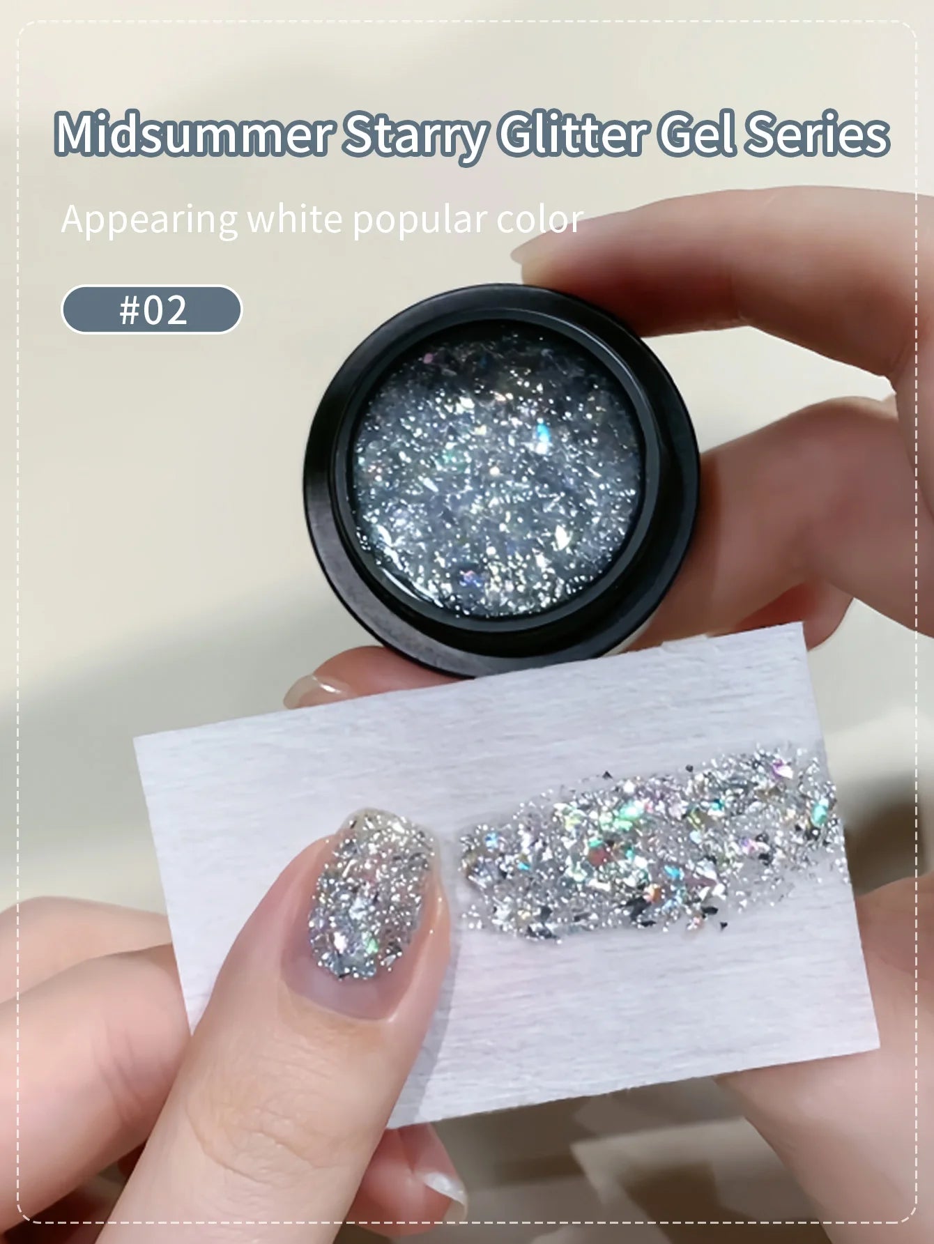 Chrome Platinum Glitter Gel Polish Kit — Shiny UV LED Soak Off Manicure Set